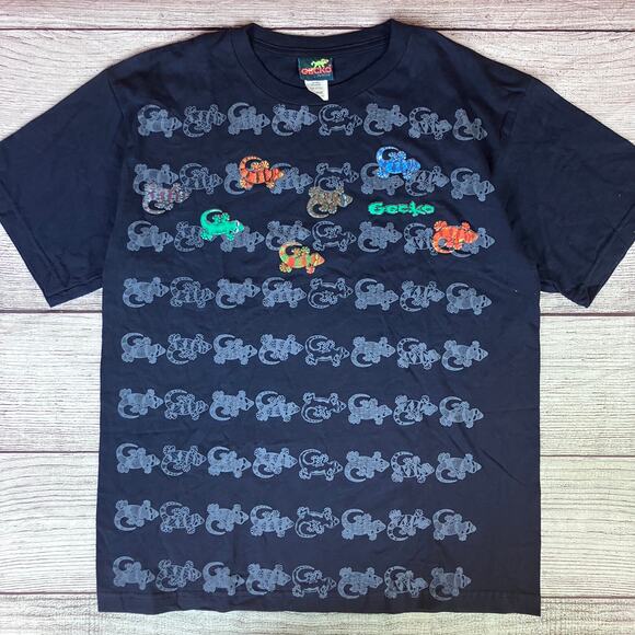 Vintage 1990s Gecko Hawaii Big Print Surfing T-shirt - Picture 2 of 5